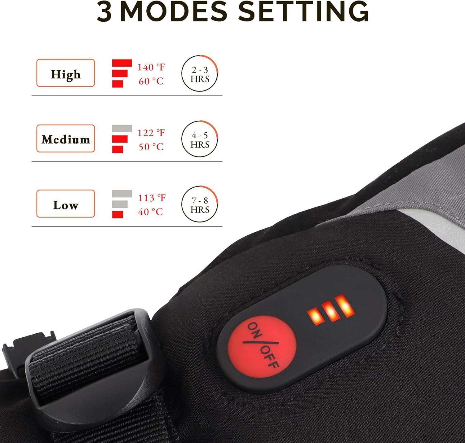 Gants Chauffants Mitaines Homme Femme, Gants de Ski Neige à Batterie Électrique Rechargeable, Gants Chauds pour Hiver Moto Snowboard Randonnée Cyclisme Randonnée Course à Pied L Gris-S67B