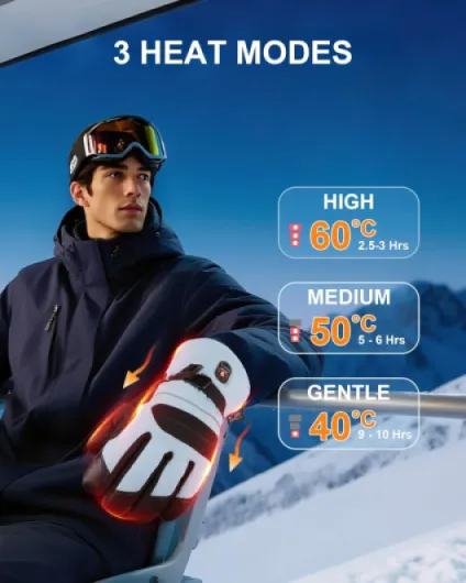 Gants chauffants avec batterie pour homme et femme – Jusqu'à 10 heures de chaleur et d'étanchéité, charge rapide USB-C PD, Thinsulate, compatible avec écran tactile, pour le ski et la bleu M