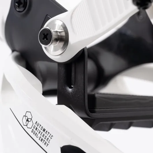 Fixations de Snowboard Nidecker OG Supermatic - Système d’Ouverture Automatique avec Spoiler inclinable M (EU 37.5 - 41.0 / UK 4.5 - 7.0) Blanc 2024
