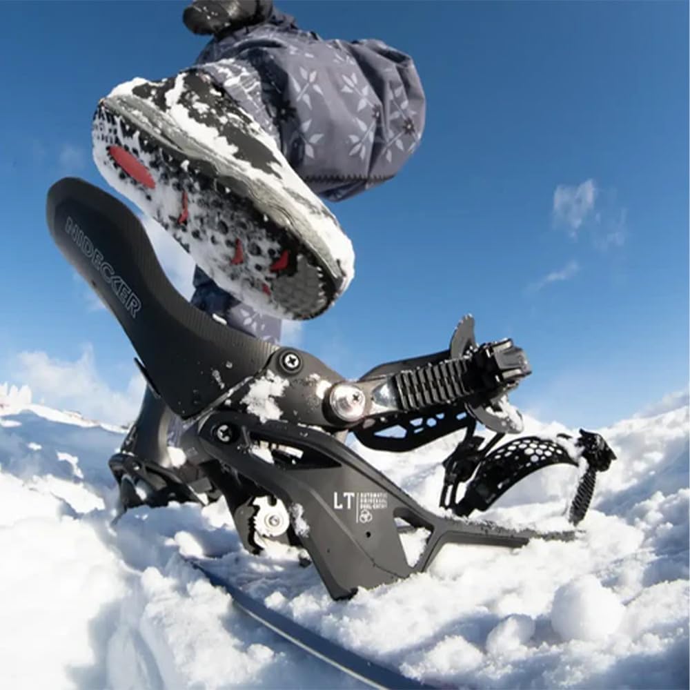 Fixations de Snowboard Nidecker LT Supermatic - Fixation Automatique à Double entrée avec pédale de Talon et Ajustement Universel Noir 2026 L (EU 41.5 - 44.0 / UK 7.5 - 9.5)