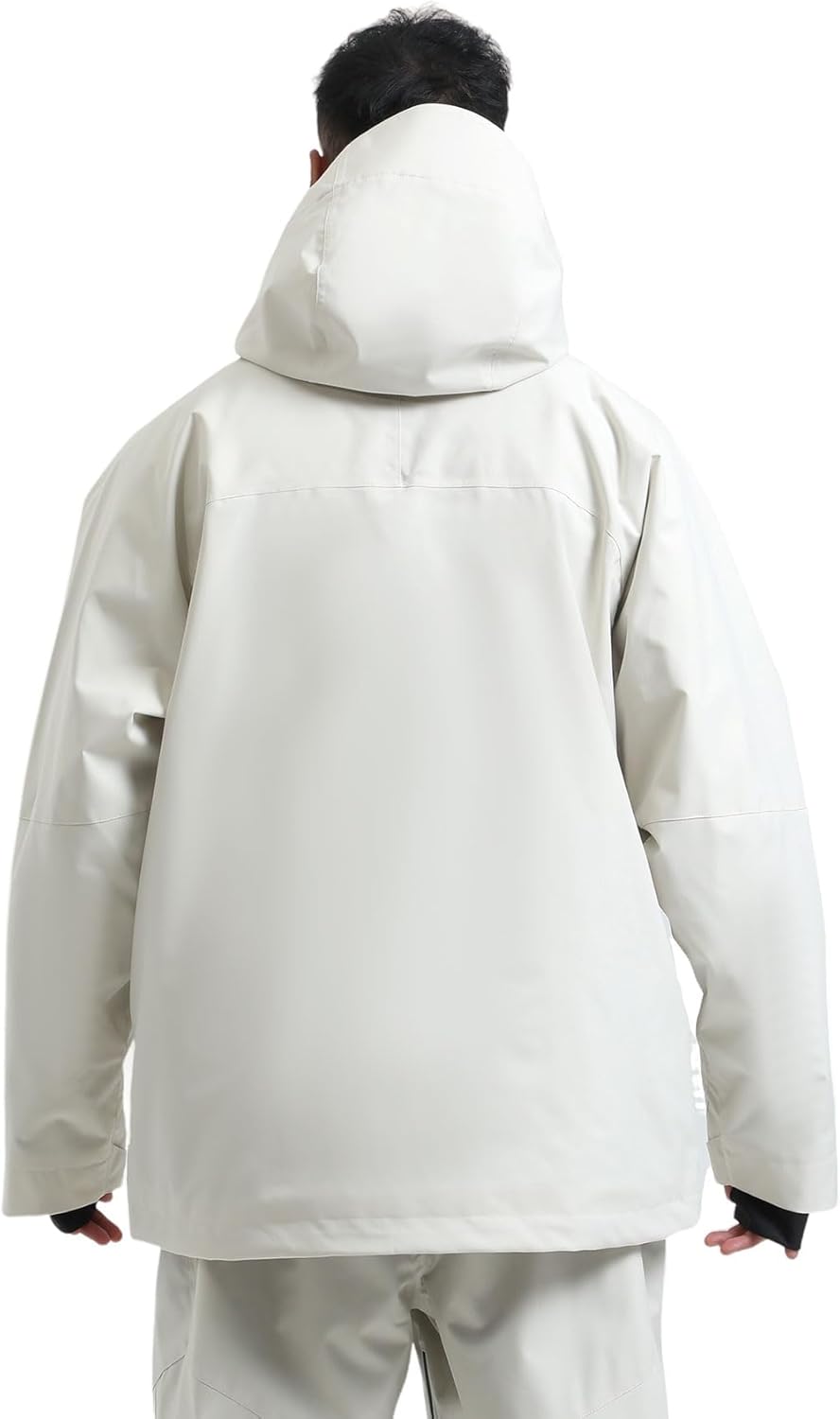 Veste de Ski et Snowboard Baggy pour Homme Femme - Ample Oversize Multi-poches Imperméable Coupe-vent Respirant Chaud à Capuche M Blanc Cassé