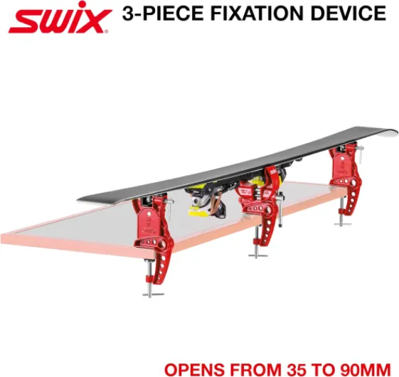 SWIX - T149-50 - Pinces de ski avec mâchoires de 50 mm de large - Pinces réglables durables pour fartage et réglage des skis alpins et descendants Rouge 1'x8"x7"