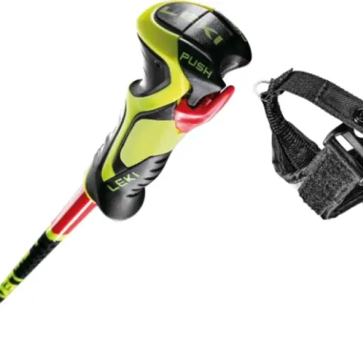 Test LEKI 115 cm Jaune fluo : des bâtons légers et précis pour les ados et petits gabarits