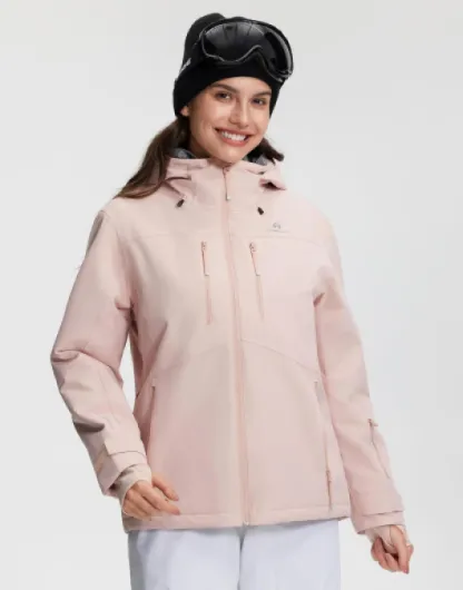 Veste de ski pour femme - Imperméable - Coupe-vent - Chaude - Pour l'hiver - Pour le ski, le snowboard, la randonnée Rose XL