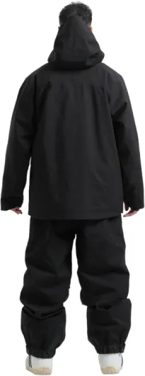 Ensemble Veste et Pantalon de Ski et Snowboard Homme - Baggy Ample Plusieurs Poches Unisexe Imperméable Coupe-Vent Respirant Chaud à Capuche XL Noir