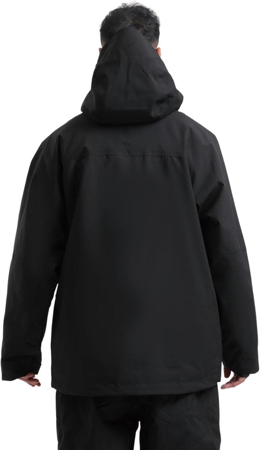 Veste de Ski et Snowboard Baggy pour Homme Femme - Ample Oversize Multi-poches Imperméable Coupe-vent Respirant Chaud à Capuche M Noir