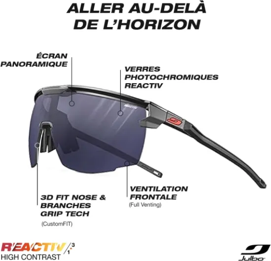 Ultimate Lunettes de soleil course à pied, trail, vélo Homme (lot de 1) Taille unique Noir / Gris Photochromique 0 - 3