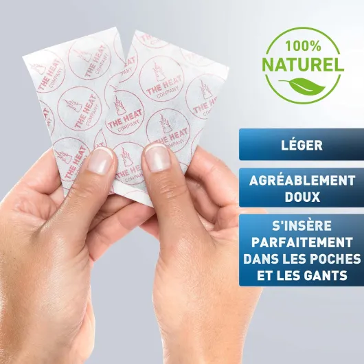 Chauffe-Mains - 10 ou 40 Paires - Extra Chaud - Chaufferettes Mains - 12 Heures de Chaleur - Chaleur immédiate - autochauffante - purement Naturel Offre: 40 Paires