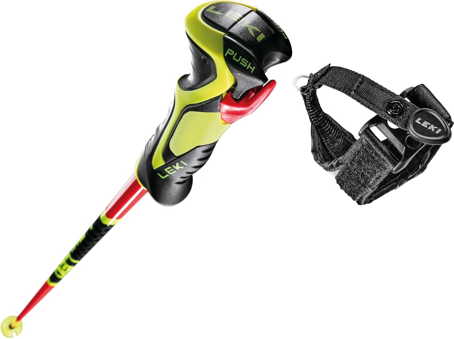 LEKI 1x X Unisexe 110 Rouge vif, noir, jaune fluo