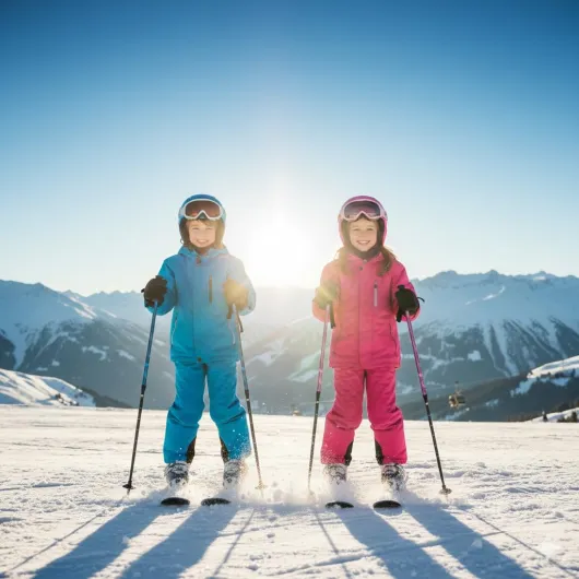 KADVA Kidd Bâtons de Ski pour Enfants - Bâtons de Ski évolutifs (60 à 100 cm) en Aluminium léger - Bâtons télescopiques avec Verrouillage Twist - Poignées ergonomiques et dragonne - pour garçons et bleu