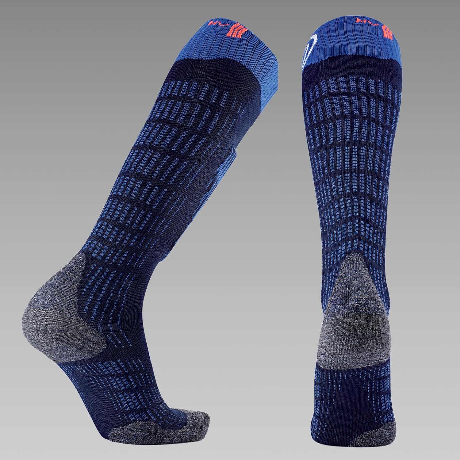 Chaussettes de ski unisexes en laine mérinos pour temps froid Protection tibia Volume moyen Bleu / Foncé 42 - 44