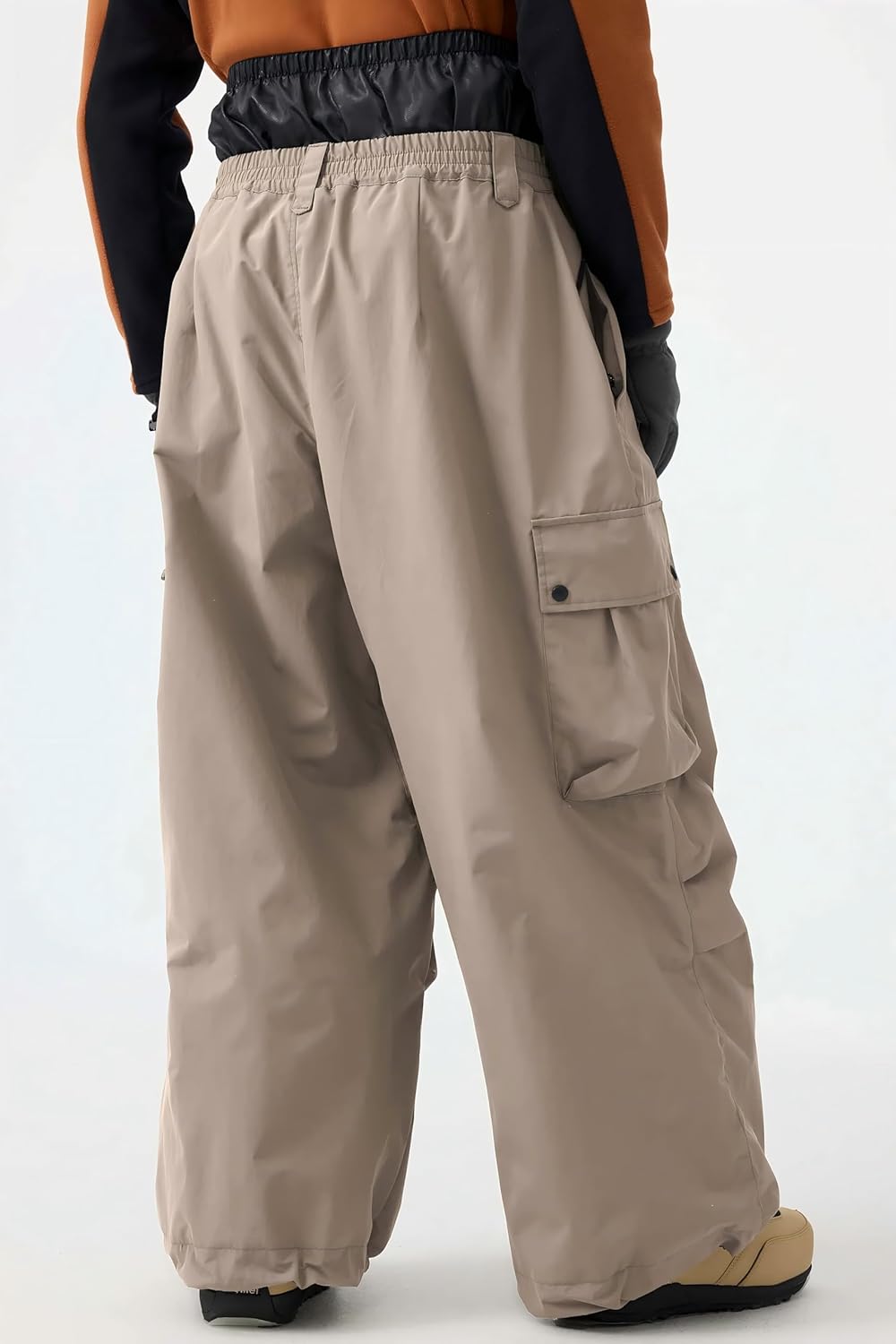 Pantalon de Ski pour Homme et Femme Pantalon de Snowboard - Baggy Oversize Ample Imperméable Coupe-Vent Respirant Chaud M Kaki