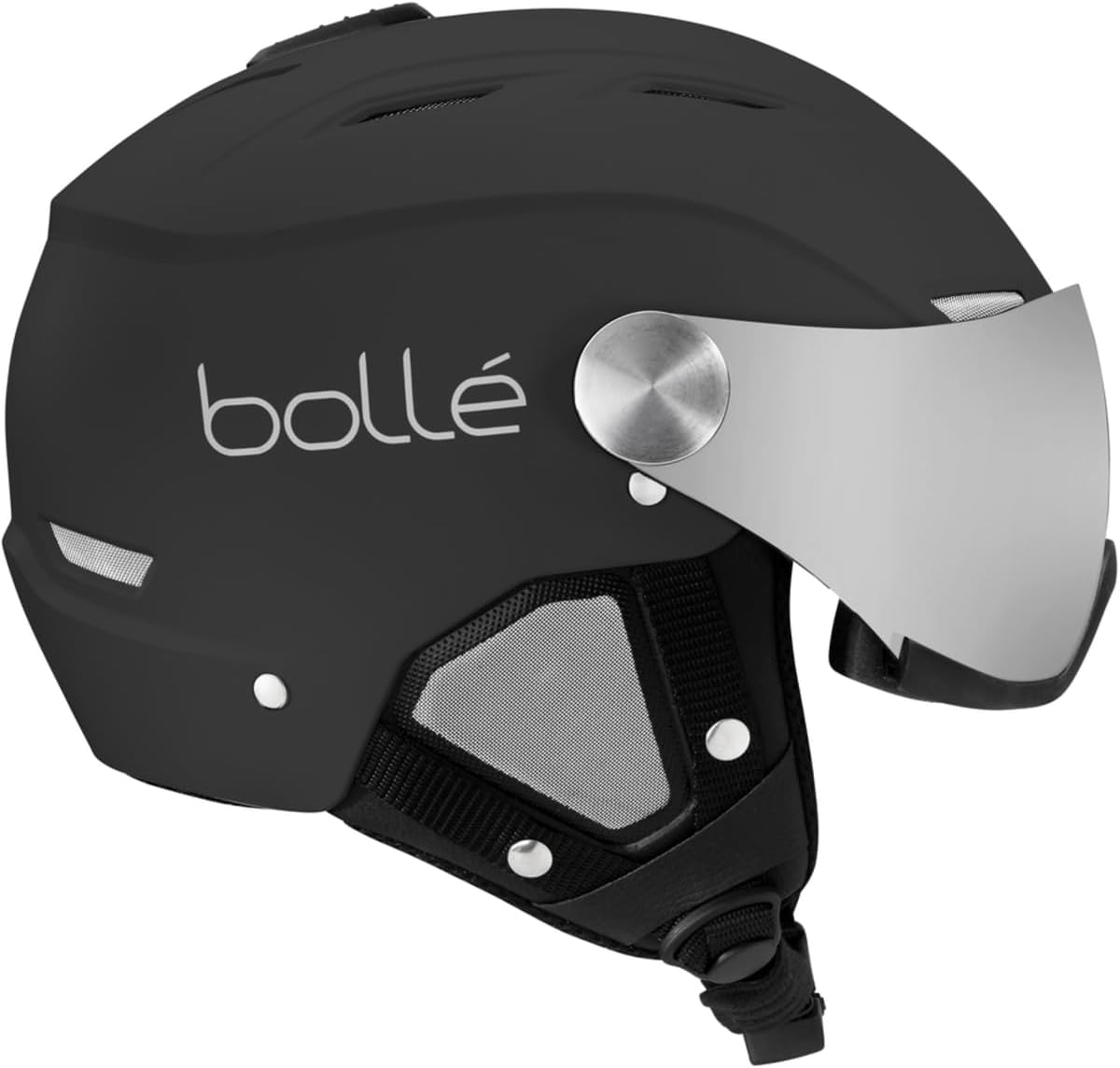 Backline Visor - Casque de Ski 2 en 1 avec Visière Chic - Ventilation Ajustable - Oreillettes Amovibles - Coque ABS - Doublure Polaire Noir M