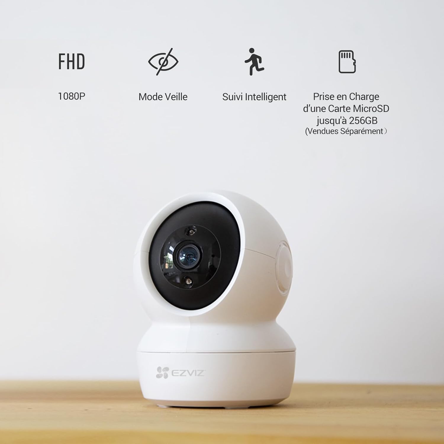 Caméra Surveillance WiFi Intérieure, Caméra Bébé Pan/Tilt à 360°, WiFi 2.4Ghz, Vision Nocturne Intelligente avec IR, Détection de Movement et Suivi Auto, Audio Bidirectionnel, C6N 2 Pack 2mp 2 Pack