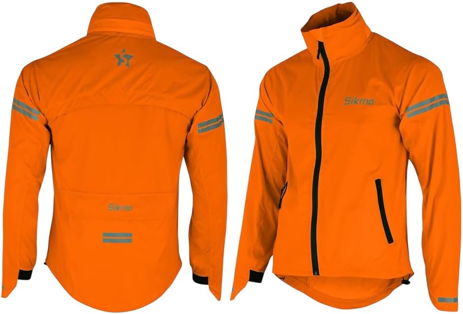 Veste de cyclisme imperméable à capuche pour homme - Coupe-vent - Imperméable - Style décontracté XL Orange