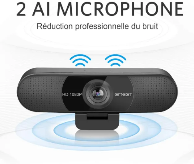 Webcam 1080P- Webcam C960 Full HD avec Double Microphone, Paramètres réglables, Grand Angle 90 ° avec Correction Automatique, Plug & Play, caméra de Streaming pour Linux, Win10, Mac, Youtube