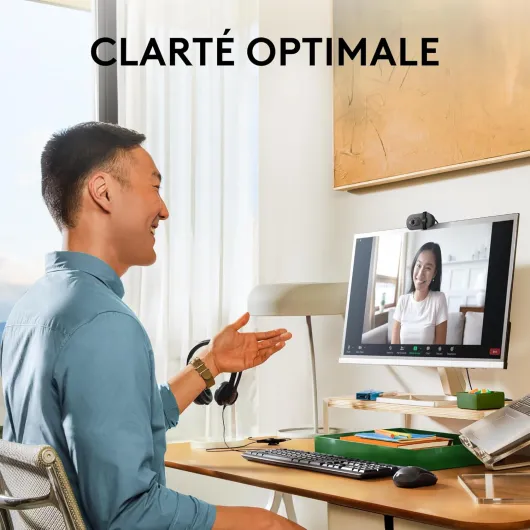 Brio 100 Webcam Full HD pour réunions/Streaming, équilibre Auto de l'éclairage, Micro intégré, volet de confidentialité, USB-A, pour Microsoft Teams, Google Meet, Zoom - Graphite Graphite Brio 100