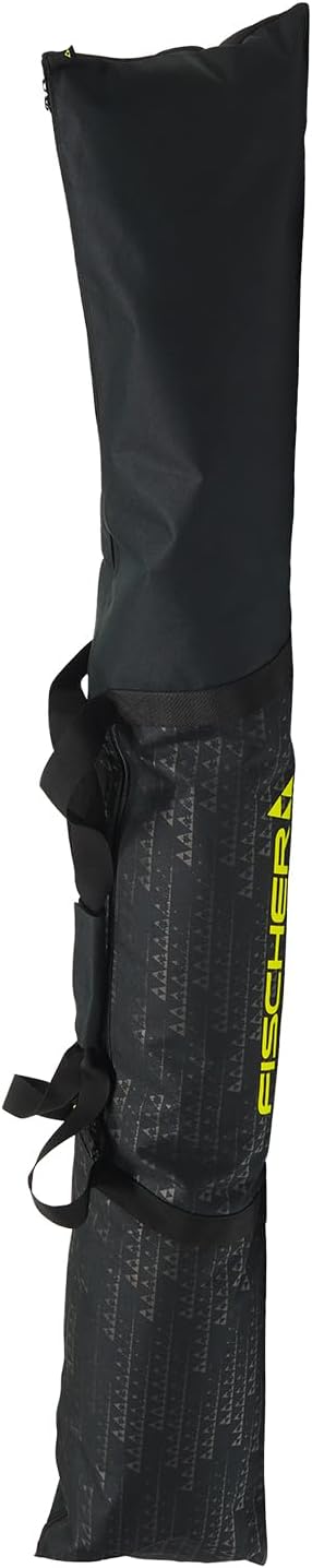 Fischer Skicase ECO Alpine Sac de transport compact léger pliable pour sports d'hiver et ski avec double fermeture éclair et poignées rembourrées Noir/jaune 175cm